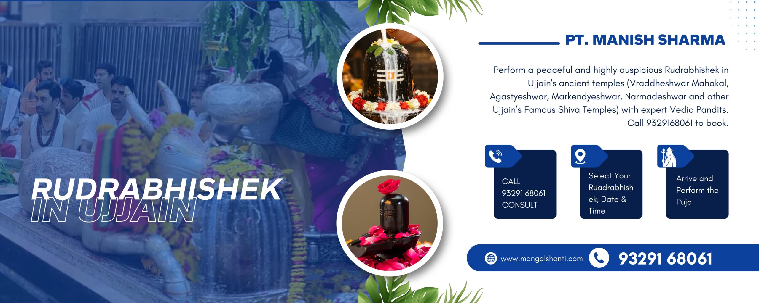 Authentic Rudrabhishek Puja performed by expert Vedic Pandits at an ancient Shiva temple in Ujjain 